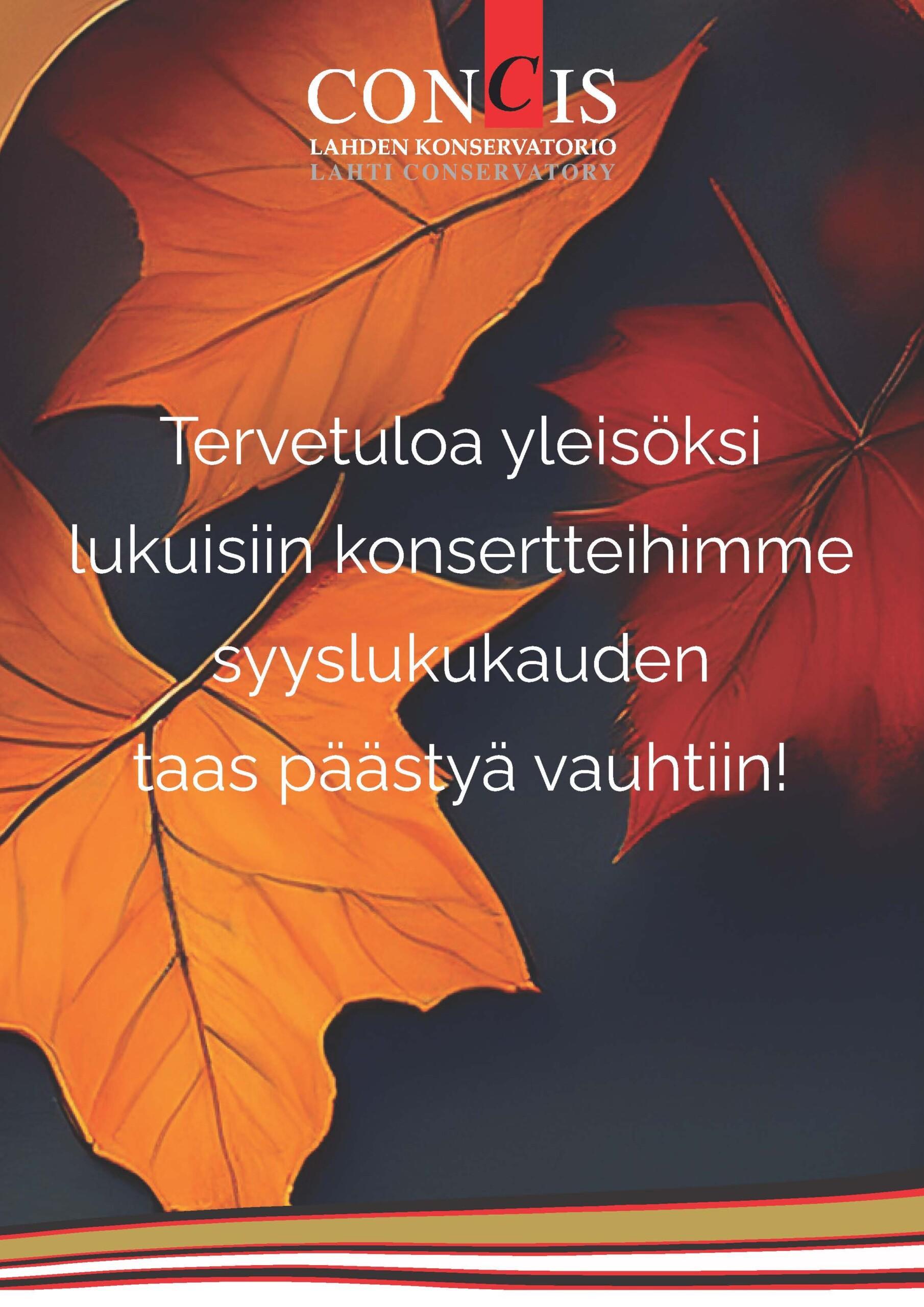 Tervetuloa syksyn konsertteihin